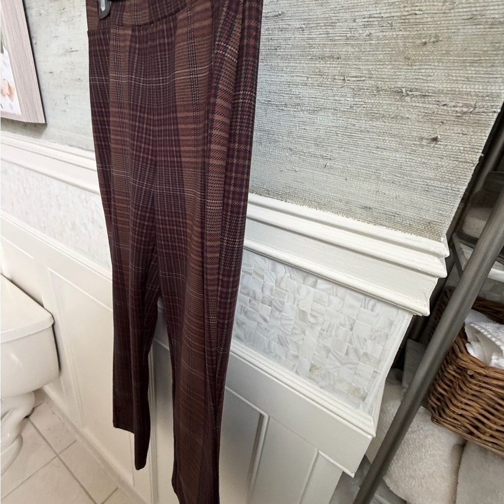 Small Anthropologie sanctuary carnaby pull on slim kick flare pants Brown Plaid - Picture 6 of 14
